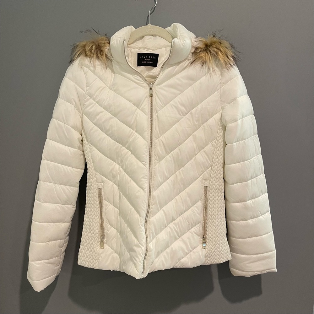 Faux fur puffer jacket